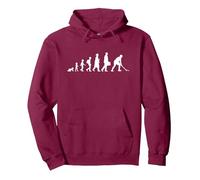 Field Hockey Player Evolution Recreational Sports Pullover Hoodie, Adult Unisex, Burgundy, Large