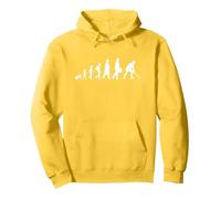 Field Hockey Player Evolution Recreational Sports Pullover Hoodie, Adult Unisex, Lemon Yellow, X-Large