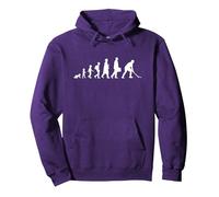 Field Hockey Player Evolution Recreational Sports Pullover Hoodie, Adult Unisex, Purple, Small