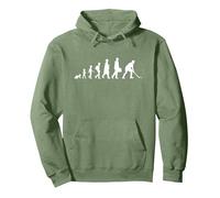 Field Hockey Player Evolution Recreational Sports Pullover Hoodie, Adult Unisex, Sage Green, X-Large
