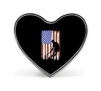 Field Hockey U.S.A Flag Heart Shape Brooches Pins Lightweight Metal Lapel Pin Memorial Badges Jewelry Gift