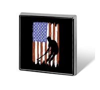 Field Hockey U.S.A Flag Square Shape Brooches Pins Lightweight Metal Lapel Pin Memorial Badges Jewelry Gift
