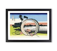 Field in The Owari Province by Katsushika Hokusai Framed Print | A2 Black Framed Wall Art | Ready to Hang | Asian Nature Picture | Living Room Bedroom Lounge Office