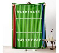 Field Marking Graphic Large Sofa Throw Blanket for Seater, Soft Luxury End Zone Pattern Fleece Throw for Couch Emerald Blanket for Bed, Warm and Cozy, 200x220 cm