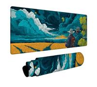 Field Mouse Pad Large, Night View Gaming Mouse Mat 32x16in, Desk Mat with Stitched Edge, XXL Mousepad Non-Slip Rubber Base, Office Accessories, Keyboard Pad, for Computers Gaming Accessories A-2150