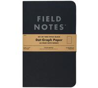 Field Notes 2 Pack Large Pitch Black Memo Book - Dot-Graph One Size One Size