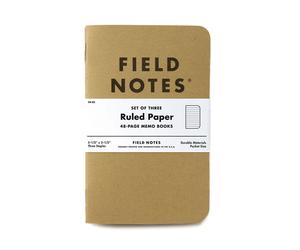 Field Notes | Original Kraft Memo Book | Ruled 3-Pack Notebook 3 Pack