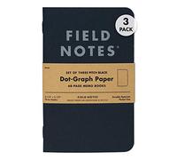 Field Notes Pack of 3 Notebooks - Pitch Black Dot-Graph