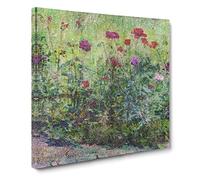 Field of Poppies by Kuroda Seiki Canvas Print | Gallery Wrapped 30mm Frame Wall Art | 20x20 inches | Ready to Hang | Modern Landscape Picture | Living Room Bedroom Lounge Office