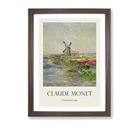 Field Of Tulips, Holland By Claude Monet Exhibition Museum Painting Framed Wall Art Print, Ready to Hang Picture for Living Room Bedroom Home Office Décor, Walnut A2 (64 x 46 cm)