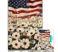 Field of White Red Flowers Jigsaw Puzzles for Adults 1000 Piece Puzzle,Help The Brain Exercise Addictive Toys to Cultivate Patience A Work of Art 38x26cm