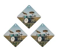 Field Printed Music Car Air Freshener, 3 Pcs Rhombus Hanging Air Freshener Cards, Long Lasting Fragrance Scented Cards for Car, Home, Office White-style