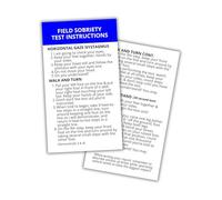 Field Sobriety Test Instructions for Police Officers Wallet Cards 50pk 2x3.5” Drunk Driving Roadside Miranda Rights for Law Enforcement