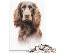 Field Spaniel Dog Jigsaw Puzzles Puzzles for Adults Kids. 1000 Pieces Great Gifts Challenge Toy Educational Game Home Decoration for Adults& Kids Age 14 Years Up 1000pcs (38x26cm)