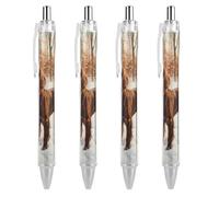 Field Spaniel in The Winter Landscape Cute Retractable Ballpoint Pen 0.5 Mm Fine Smooth Writing for Home Office Black 4 PCS AS PIC 1