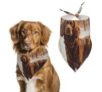 Field Spaniel in The Winter Landscape Funny Dog Bandanas Puppy Triangle Scarf Washable Bib for Small Medium Large Pet