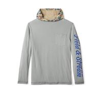Field & Stream Roll Cast Performance Hoodie with Drirelease, Light Grey/Camo, S