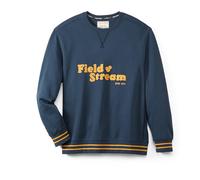 Field & Stream Tackle Twill Lightweight French Terry Applique Crewneck, Navy Blue, M