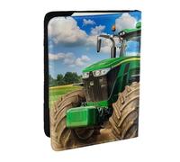 Field Style Farm Tractor Printed Passport Holder,Travel Pu Leather Passport Cover Case Organiser for Men Women,6.5 Inch