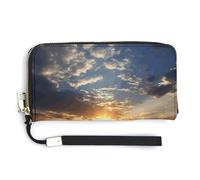 Field Sunrise RFID Blocking Wallet for Women,Clutch With Change Pocket, Wristlet Wrist Strap with Card Slots