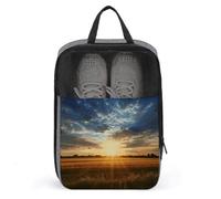 Field Sunrise Shoe Bag Travel Shoe Organizer Water-Resistant Shoe Pouch with Zipper Sneaker Dust Bag, gray, One Size, Modern