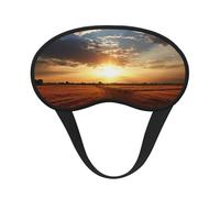 Field Sunrise Sleep Mask for Side Sleeper Soft Breathable Sleeping Eye Mask Blackout Silk Eye Sleep Shade Cover with Elastic Strap Night Blindfold for Women Men Travel Nap