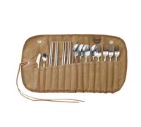 Field Tool Organizer, Tool Case - Reusable Laptop Sleeve - Multi-Slot Outdoor Hanging Tableware Storage Bag, Silverware Case