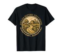 Fields Before Freeways Rural Roots Heritage Emblem T-Shirt