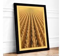 Fields of Gold Rustic Framed Wall Art Print A1 (84.1×59.4cm) Black, Wall Decor for Living Room, Bedroom, Office & Home, Ready to Hang, Art Gift