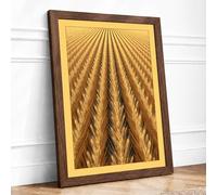 Fields of Gold Rustic Framed Wall Art Print A3 Walnut Frame