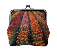Fields of Tulips Womenâ€™s Small Coin Purse,Rectangle Kiss Lock Coin Pouch, Pocket-Sized, Mini Coin Purse for Women