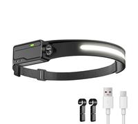 Fieldspark LED Headlamp Rechargeable Waterproof, Motion Sensor Hardhat Headlamp with Clips, 230°Wide Beam Head Lamp 6 Modes, for Adults, Kids, Camping, Running, Hiking, 1 Pack