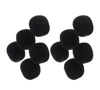 Fielect 10Pcs Foam Mic Cover Headset Microphone Windscreen Shield Protection Black 14.5mmx14.5mm Length for Headset Lapel Lavalier
