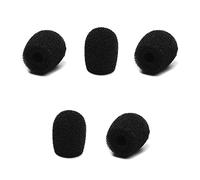 Fielect 10Pcs Foam Mic Cover Headset Microphone Windscreen Shield Protection Black 23x26mm Length for Headset Lapel Lavalier