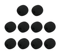 Fielect 10Pcs Foam Mic Cover Headset Microphone Windscreen Shield Protection Black 27x30mm Length for Headset Lapel Lavalier