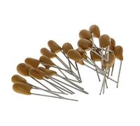 Fielect 2.2uF Tantalum Capacitor 16V Yellow Radial Electrolytic Capacitor Dipped Tantalum Bead Capacitors 20pcs