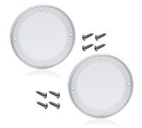 Fielect 2 Pcs 6inch /153mm Speaker Grill Mesh Decorative Circle Woofer Guard Protector Cover Audio Accessories White Metal Trim