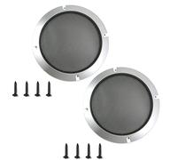 Fielect 2 Pcs 7.5inch /185mm Speaker Grill Mesh Decorative Circle Woofer Guard Protector Cover Audio Accessories Metal Trim Silver