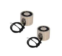 Fielect 2Pcs DC 24V 8Kg Electric Lifting Magnet Electromagnet Solenoid Lift Holding Circular Suction-Cup Electrical Round Sucker