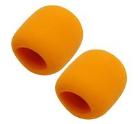 Fielect 2Pcs Microphone Cover Foam Mic Cover Handheld Microphone Windscreen Mic Foam Filter Cover Orange for Karaoke DJ, KTV Broadcasting