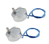 Fielect 2Pcs Synchronous Motor AC 110V 5-6RPM Synchron Motor Turntable Motor CW/CCW Direction 4W TYC-50 Double Flat Tapping Shaft