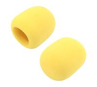 Fielect 2PCS Thicken Ball-Type Sponge Foam Mic Cover Handheld Microphone Windscreen Shield Protection Yellow for KTV Broadcasting