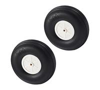 Fielect 5 inch RC Model Airplane Super Light Sponge Tire Tail Wheel Tire and Wheel Sets for RC Car Airplane PU Sponge Tire with Plastic Hub 2 Pcs