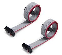 Fielect Female to Female IDE PATA Grey Flat Ribbon Cable 30cm 10-pin Power Connector Splitter Cable Copper Conductor Adapter for Printer Autor Electrical Equipment 2pcs