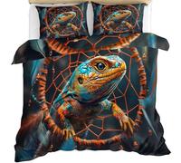 FIEMAR Lizard Duvet Cover Sets Dark Boy Bedding Set Single Nature Kids Bed Sets Comforter Covers Soft Microfiber Quilt Cover & Pillowcase