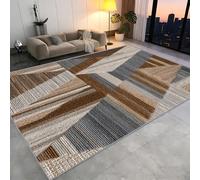 FIEMAR Modern Rugs 160x200cm Irregular Checkered Area Rug, Geometric Patchwork Carpet, Living Room Non-slip Short Pile Large Rug Soft for Bedroom Home Office Study Decor