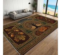 FIEMAR Tree of Life Area Rug 60x110cm Viking Magic Symbol Rugs, Norse Mythology Carpet, Soft Non-slip Washable Apply to Dorm Room Hallway Entrance