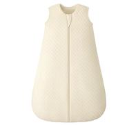 FIEMOL Baby Sleeping Bag 2.5 Tog 18-24 Months, Winter Cotton Toddler Sleep Bag, Baby Sleep Sack for Newborn and Infant, 2-Way Zipper Warm Wearable Blanket Beige