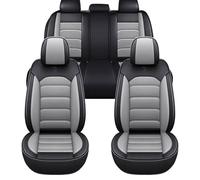 FIENZA 5 Seats Universal Car Seat Cover for Hond Shuttle, Leather Waterproof Breathable All Season Seat Covers,Front Seat Covers with Matching Back Seats Cover for Cars SUV Sedans Pickup(Gray)