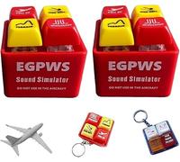 FIENZA Cockpit Sounds Simulator Keychain,Pilot and Crew Alert Keychain Warning Sound Simulator LED Aviation Cockpit Safety Button (red（2pcs)